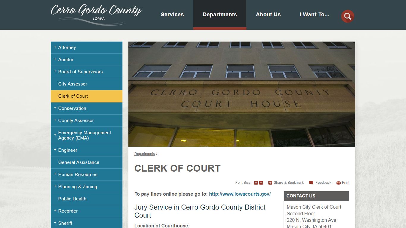 Clerk of Court | Cerro Gordo County, IA