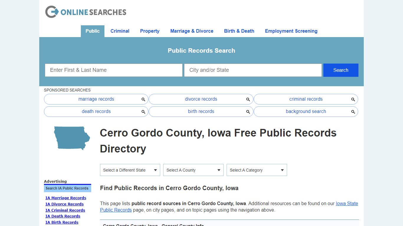 Cerro Gordo County, Iowa Public Records Directory