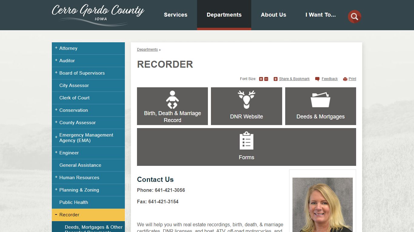 Recorder | Cerro Gordo County, IA